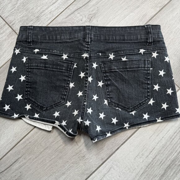 Forever 21 Womens US 28 Black Denim Star & Stripe Printed‎ High-Rise Shorts With - Picture 4 of 6